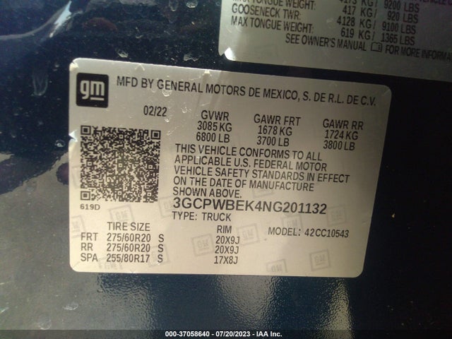 Chevrolet Silverado 1500 Ltd Custom 2022 3GCPWBEK4NG201132 Image 9