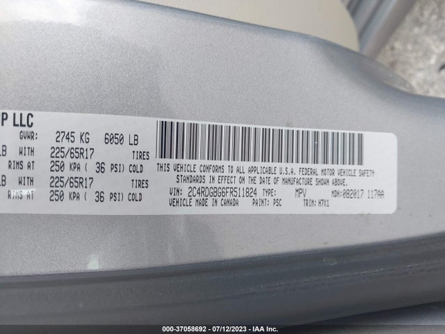 Dodge Grand Caravan Se 2015 2C4RDGBG6FR511824 Image 9