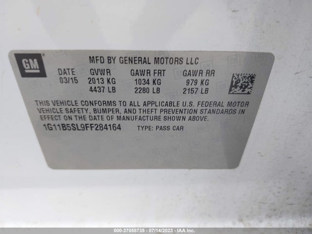 Chevrolet MALIBU LS 2015 1G11B5SL9FF284164 Image 9