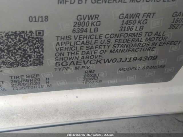 5GAEVCKW0JJ194309 Buick Enclave Avenir