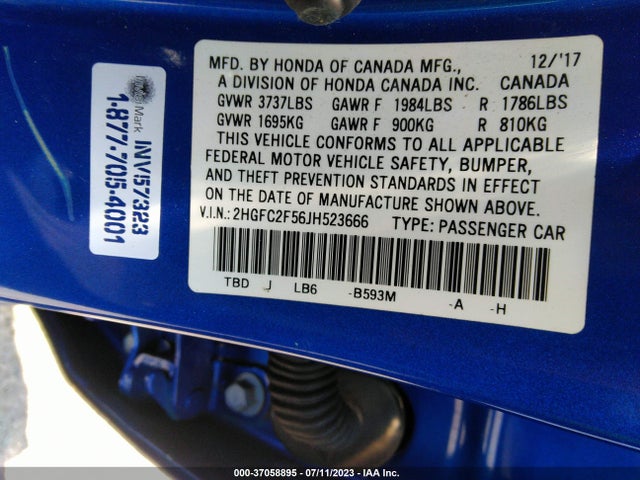 Honda Civic Sedan Lx 2018 2HGFC2F56JH523666 Image 9