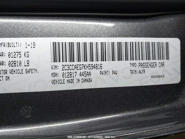 2C3CCAEG7KH594816 Chrysler 300 Limited