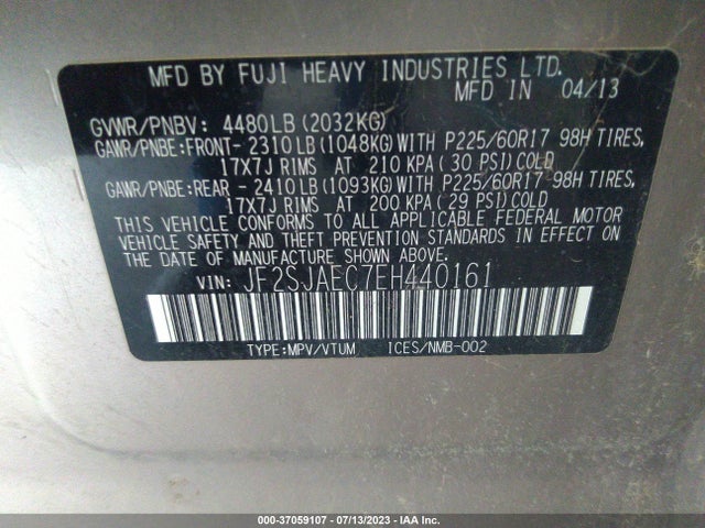 Subaru Forester 2.5i Premium 2014 JF2SJAEC7EH440161 Image 9