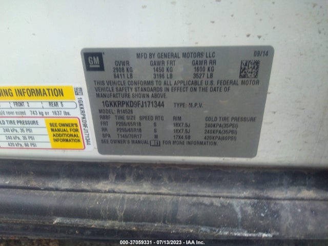 GMC ACADIA SLE 2015 1GKKRPKD9FJ171344 Image 9