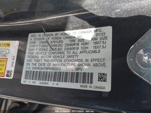 Honda Cr-v Ex-l 2023 2HKRS3H79PH302372 Image 15