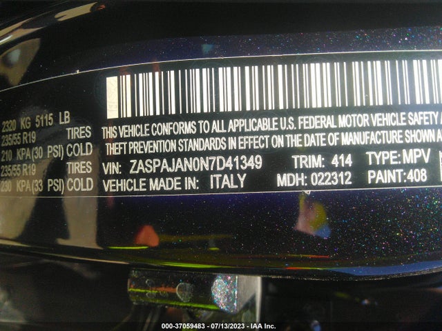 ZASPAJAN0N7D41349 Alfa Romeo Stelvio Sprint