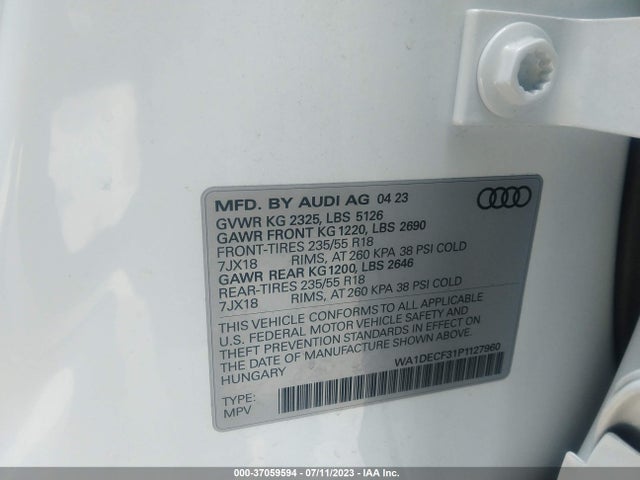 WA1DECF31P1127960 Audi Q3 S Line Premium