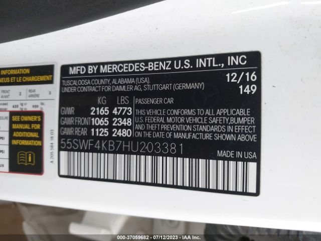 55SWF4KB7HU203381 Mercedes-Benz C 300 Sport 4matic/luxury 4matic/4matic