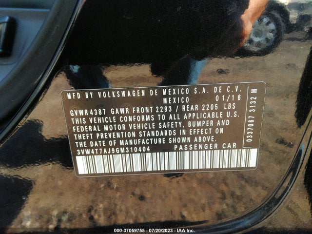 3VW4T7AJ9GM310404 Volkswagen Jetta Sedan 2.0t Gli Sel
