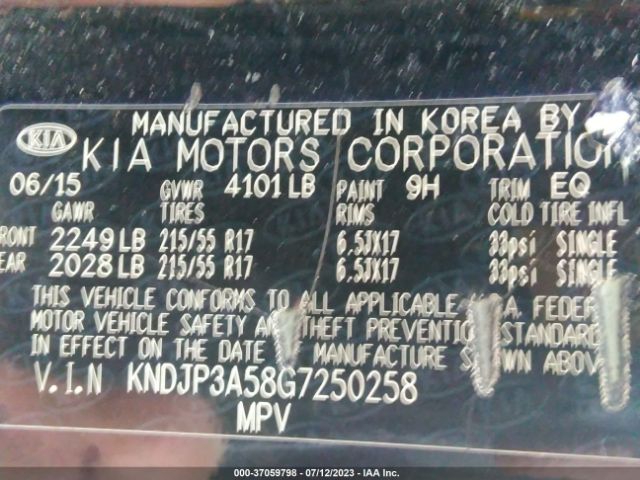 KNDJP3A58G7250258 KIA SOUL +