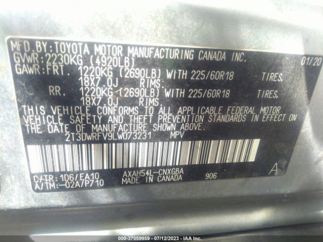 Toyota Rav4 Hybrid Limited 2020 2T3DWRFV9LW073231 Image 15