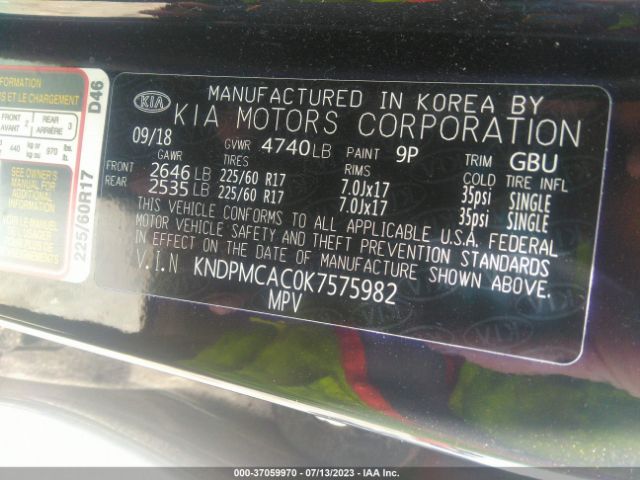 KNDPMCAC0K7575982 KIA Sportage Lx