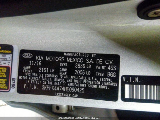 3KPFK4A74HE090425 KIA FORTE LX
