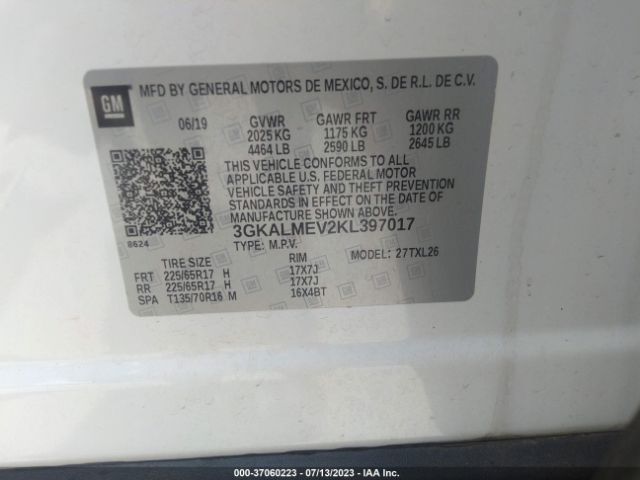 3GKALMEV2KL397017 GMC Terrain Sle