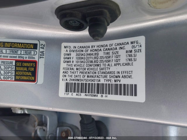Honda Cr-v Ex-l 2014 2HKRM3H75EH542154 Image 16