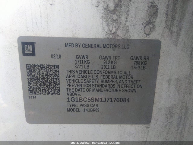 Chevrolet CRUZE LS 2018 1G1BC5SM1J7176084 Image 9
