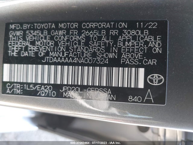 Toyota Mirai Xle 2022 JTDAAAAA4NA007324 Image 9