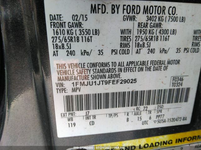 1FMJU1JT9FEF29025 Ford Expedition Xlt/king Ranch