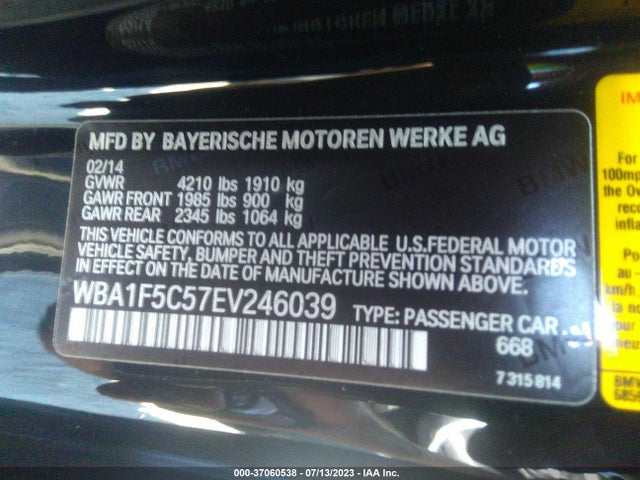2014 BMW 2 Series, VIN: WBA1F5C57EV246039