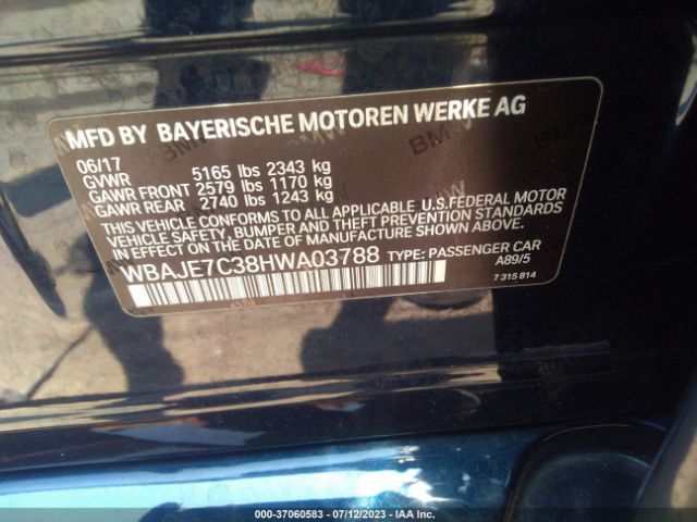 WBAJE7C38HWA03788 BMW 5 Series 540i Xdrive