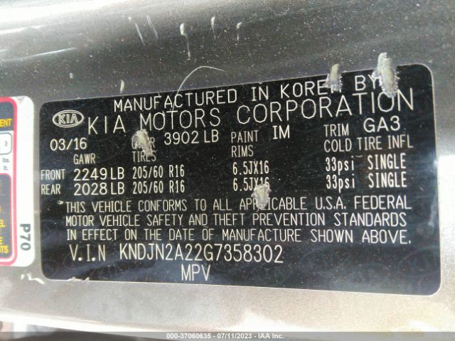 KNDJN2A22G7358302 KIA Soul Base