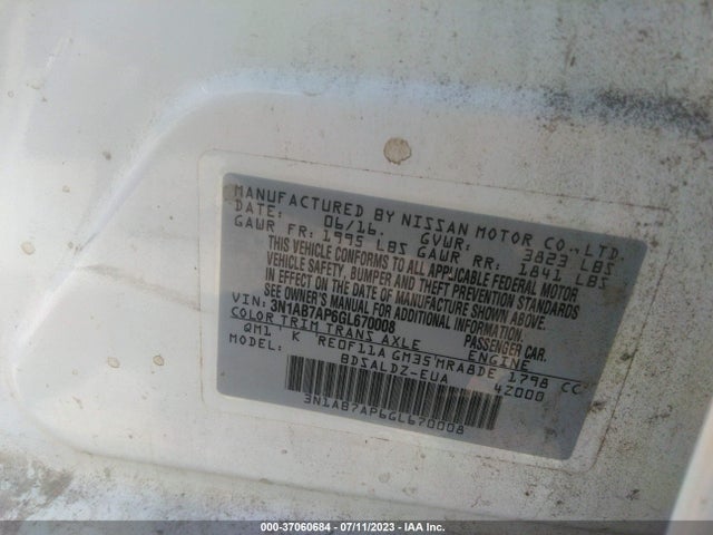 Nissan SENTRA SV 2016 3N1AB7AP6GL670008 Image 9