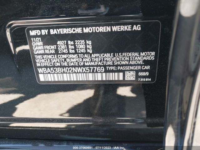 WBA53BH02NWX57769 BMW 5 Series 530i