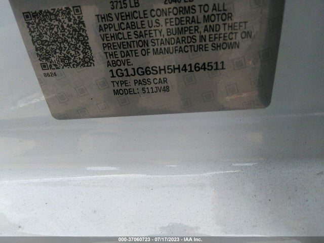 Chevrolet SONIC LT 2017 1G1JG6SH5H4164511 Image 9