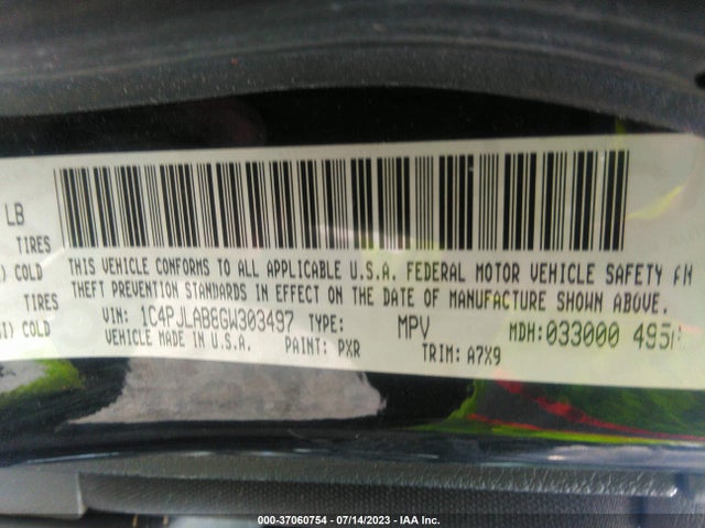 1C4PJLAB8GW303497 Jeep Cherokee Sport