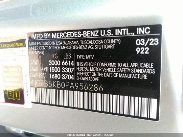 4JGFB5KB0PA956286 Mercedes-Benz Gle Gle 450
