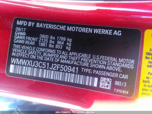 2018 Mini Cooper, VIN: WMWXU3C51J2F50941