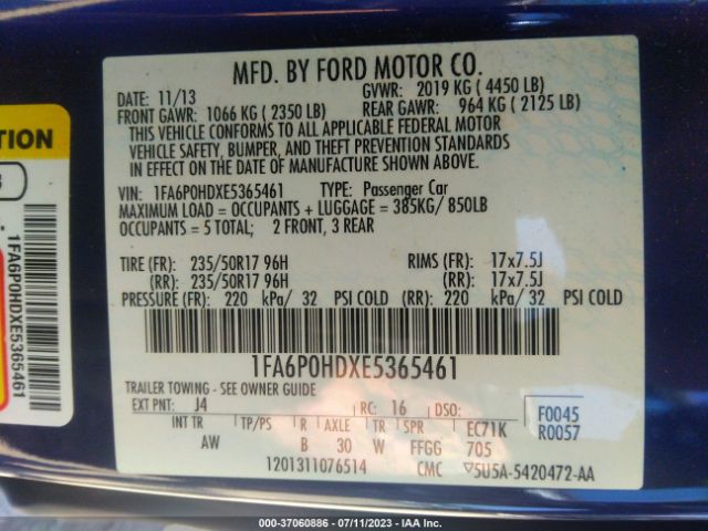1FA6P0HDXE5365461 Ford FUSION SE
