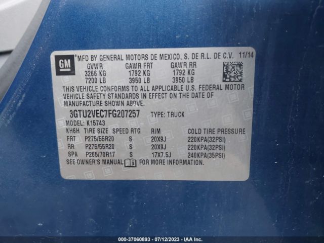 3GTU2VEC7FG207257 GMC Sierra 1500 Slt
