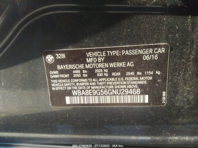 WBA8E9G56GNU29468 BMW 3 Series 328i