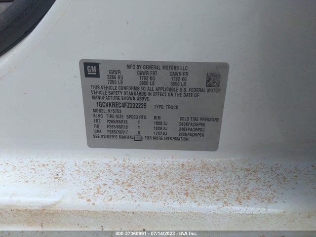 Chevrolet Silverado 1500 Lt 2015 1GCVKREC4FZ232225 Image 9