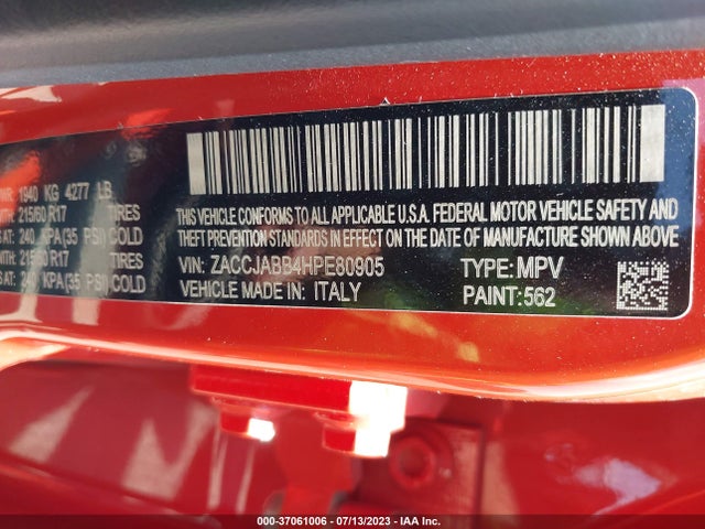 Jeep Renegade Latitude 2017 ZACCJABB4HPE80905 Image 15