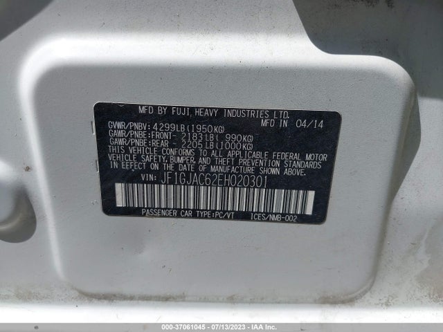 Subaru Impreza 2.0i Premium 2014 JF1GJAC62EH020301 Image 9
