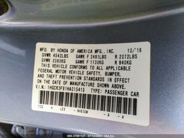 1HGCR3F91HA015415 Honda Accord Touring V6