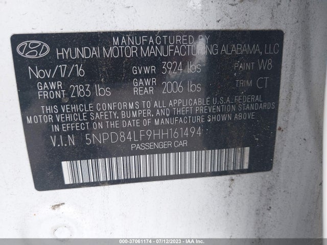 Hyundai Elantra Value Edition 2017 5NPD84LF9HH161494 Image 9