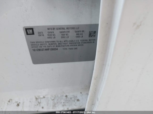 Chevrolet MALIBU LS 2017 1G1ZB5ST4HF138034 Image 9