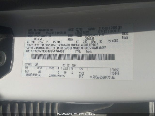 1FTEW1EG1FFA76462 Ford F-150 Xlt/xl/lariat/platinum