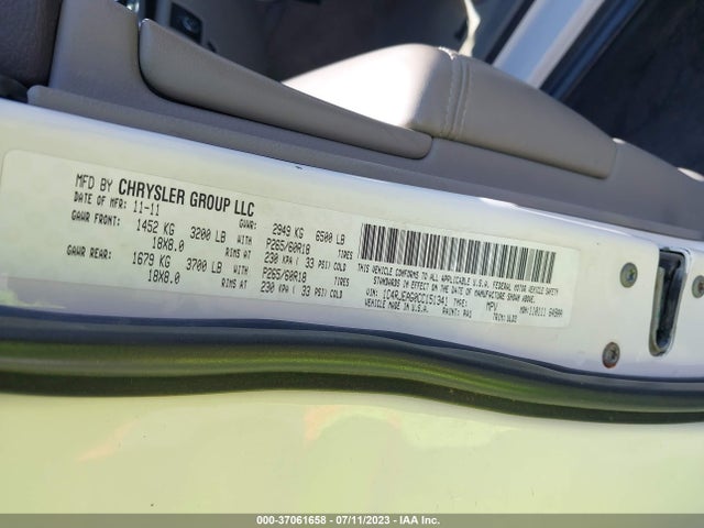 2012 JEEP GRAND CHEROKEE LAREDO VIN: 1C4RJEAG0CC151341