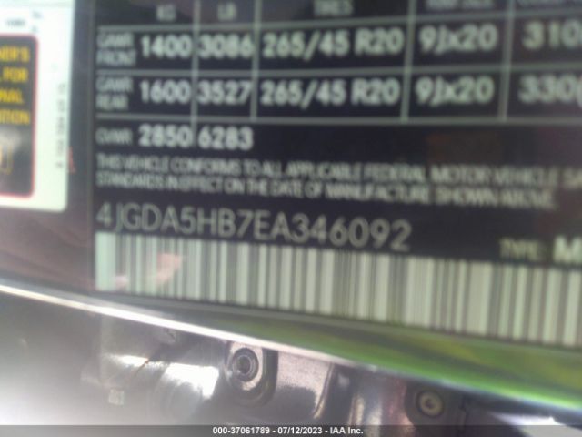 4JGDA5HB7EA346092 Mercedes-Benz M-class Ml 350