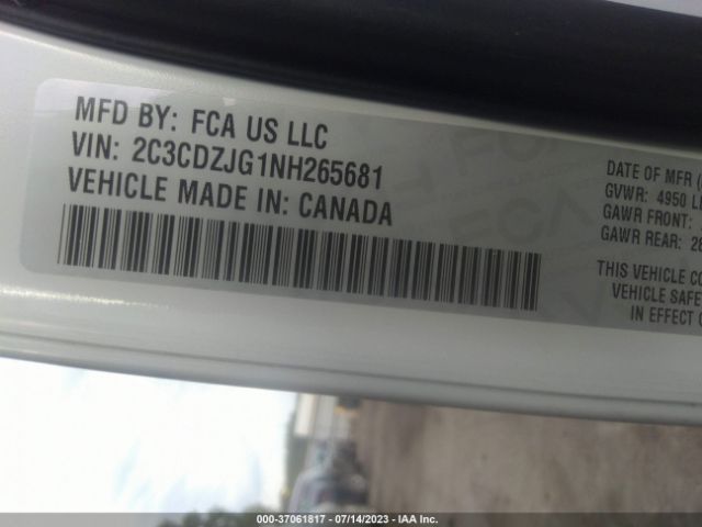 2C3CDZJG1NH265681 Dodge Challenger Gt