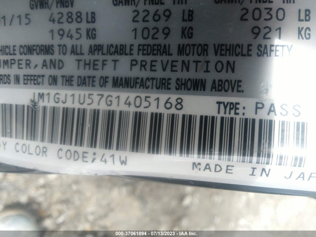 Mazda MAZDA6 2016 JM1GJ1U57G1405168 Image 16