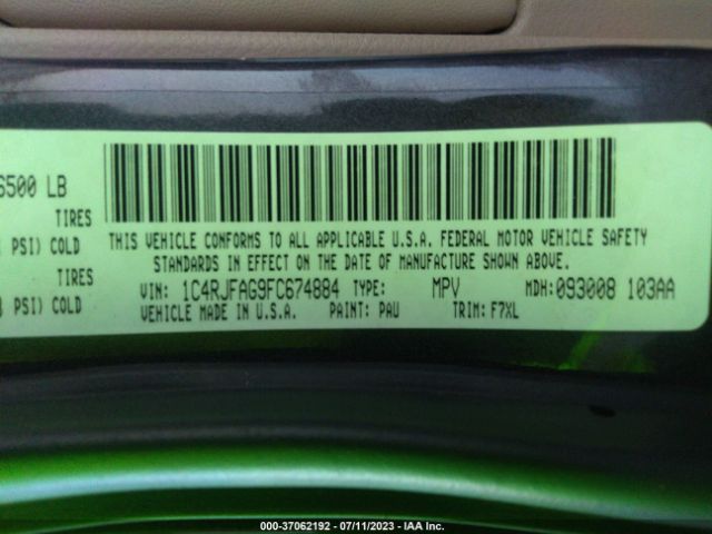 1C4RJFAG9FC674884 Jeep Grand Cherokee Laredo