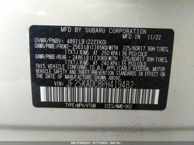JF2SKADC8PH419482 Subaru Forester Premium