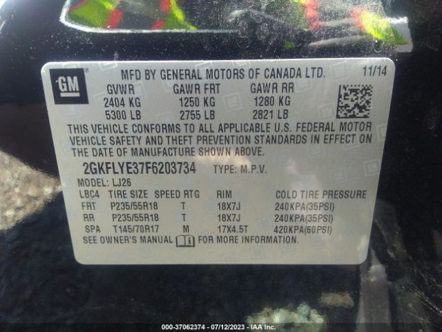 2GKFLYE37F6203734 GMC Terrain Slt