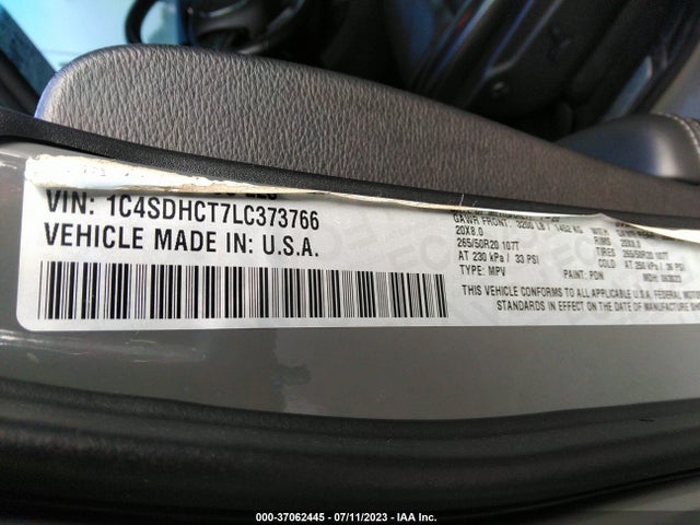 Dodge Durango R/t 2020 1C4SDHCT7LC373766 Image 9