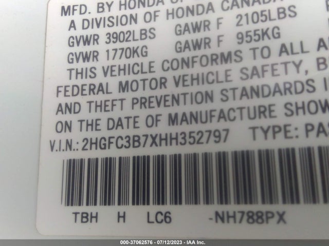 Honda Civic Coupe Ex-l 2017 2HGFC3B7XHH352797 Image 9